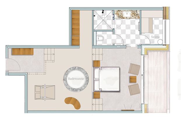 Grundriss Penthouse Spa Suite